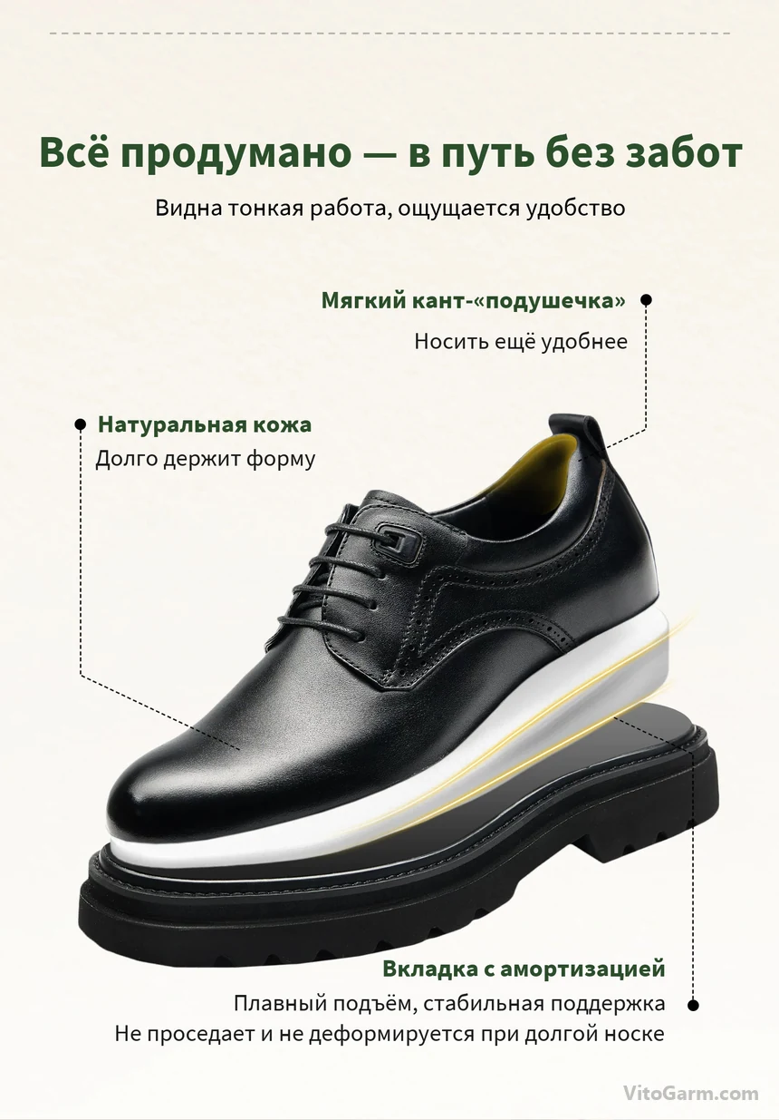Устройство туфель: мягкий кант, натуральная кожа, вкладка с амортизацией