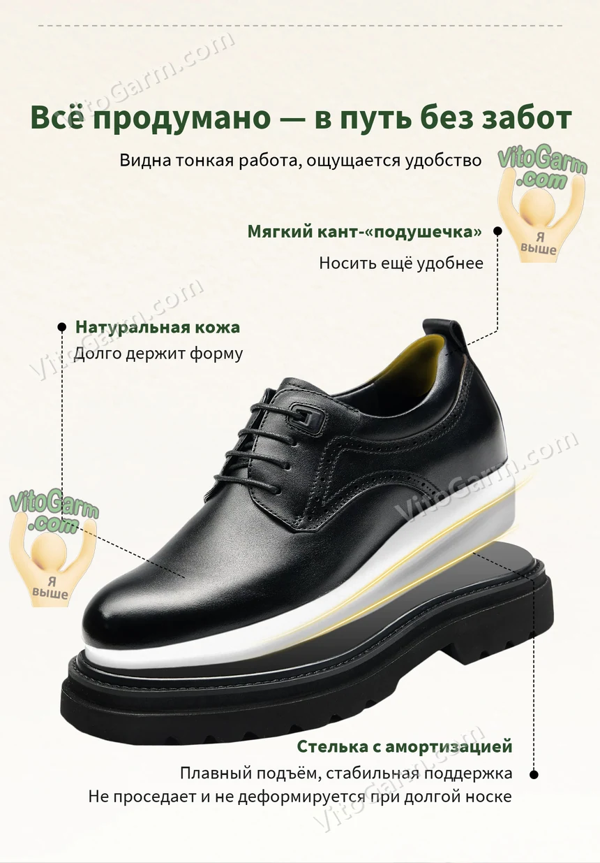 Устройство туфель: мягкий кант, натуральная кожа, стелька с амортизацией