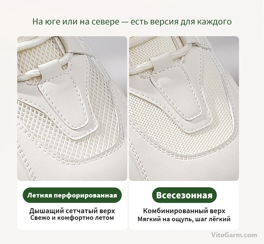 Два исполнения верха: летнее перфорированное и всесезонное