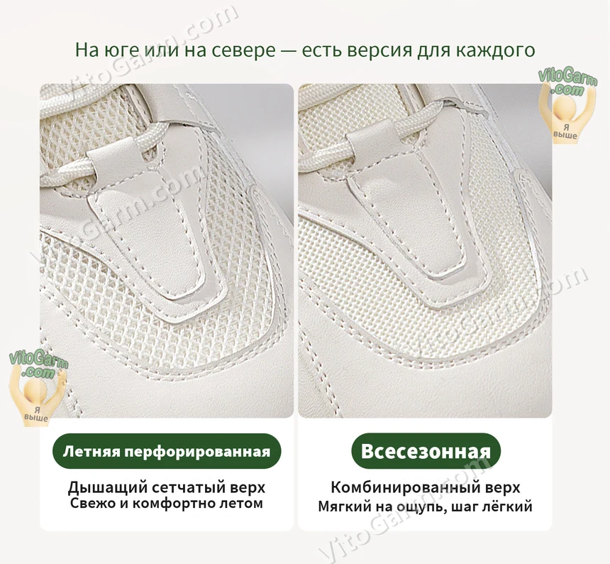 Два исполнения верха: летнее перфорированное и всесезонное