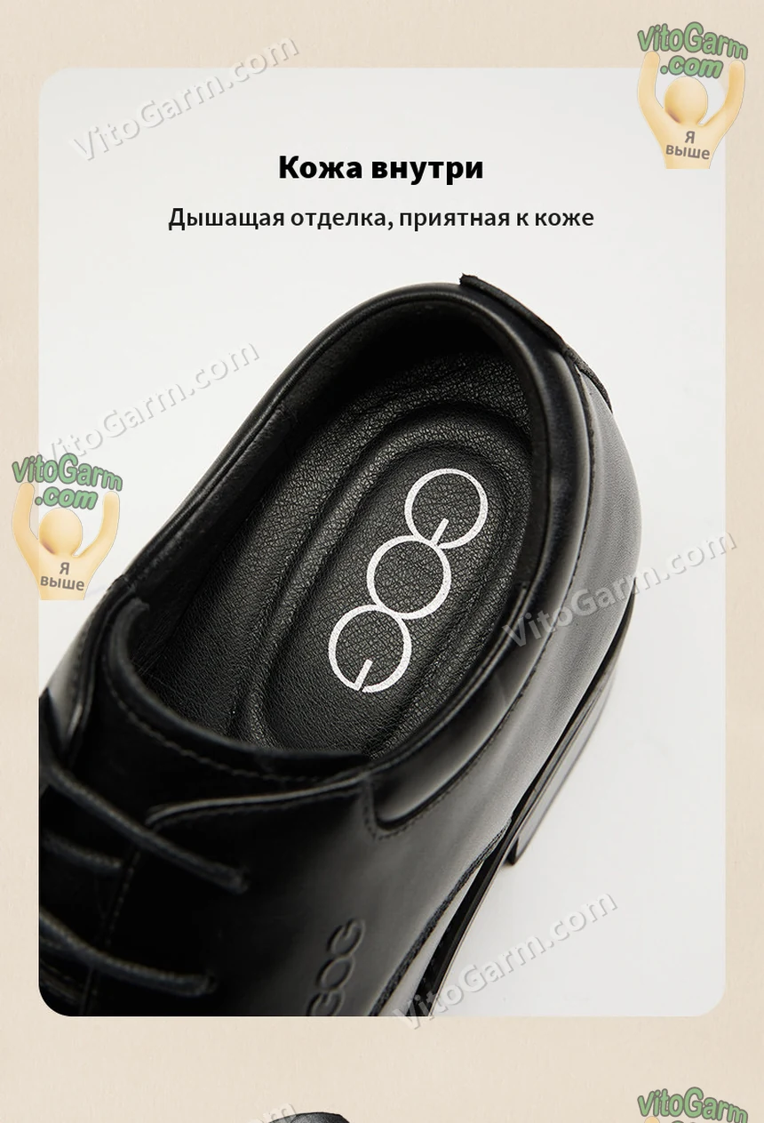 Кожа внутри туфли — дышащая отделка, приятная к коже