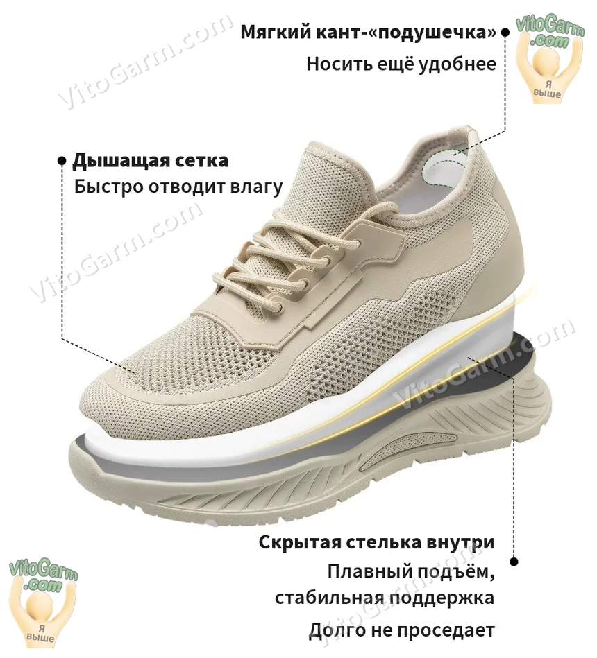 Устройство модели: мягкий кант, дышащая сетка, скрытая стелька внутри