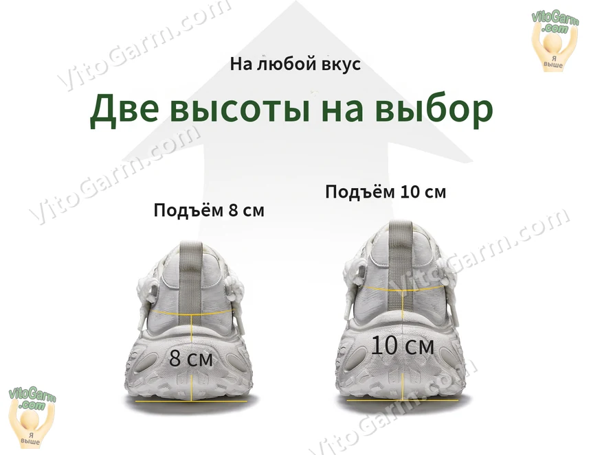 Две высоты подъёма: 8 и 10 см