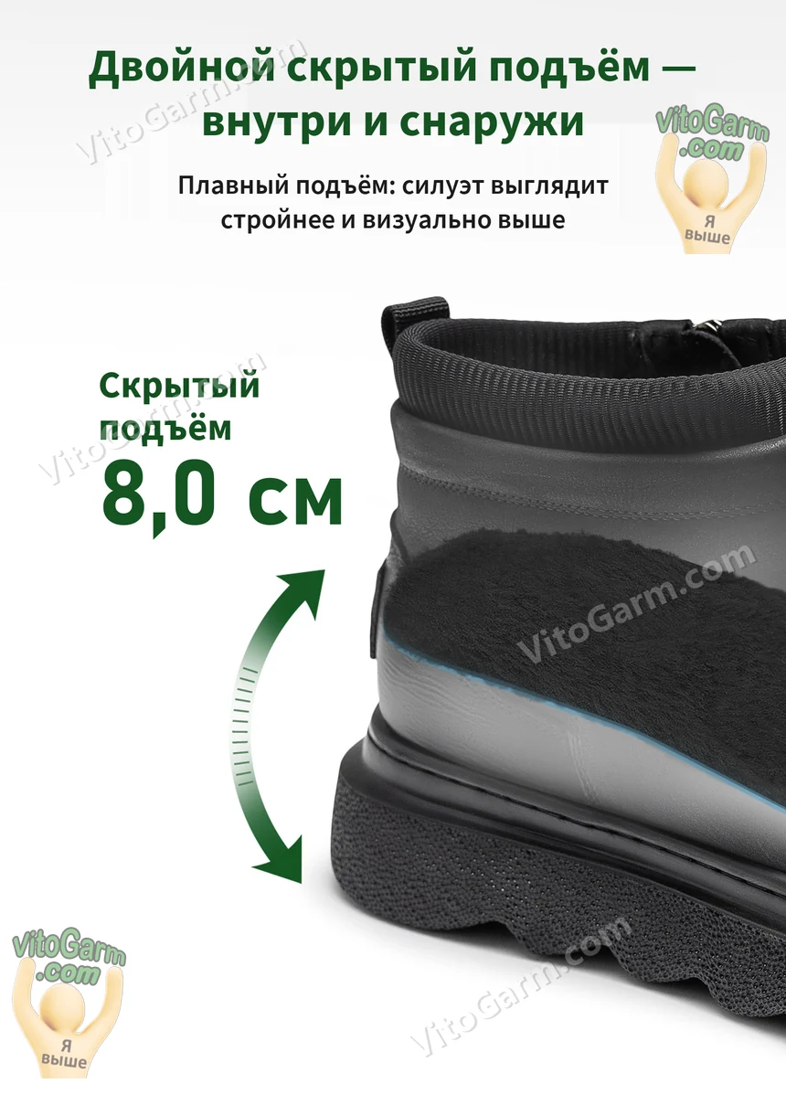 Скрытый подъём 8,0 см — внутри и снаружи
