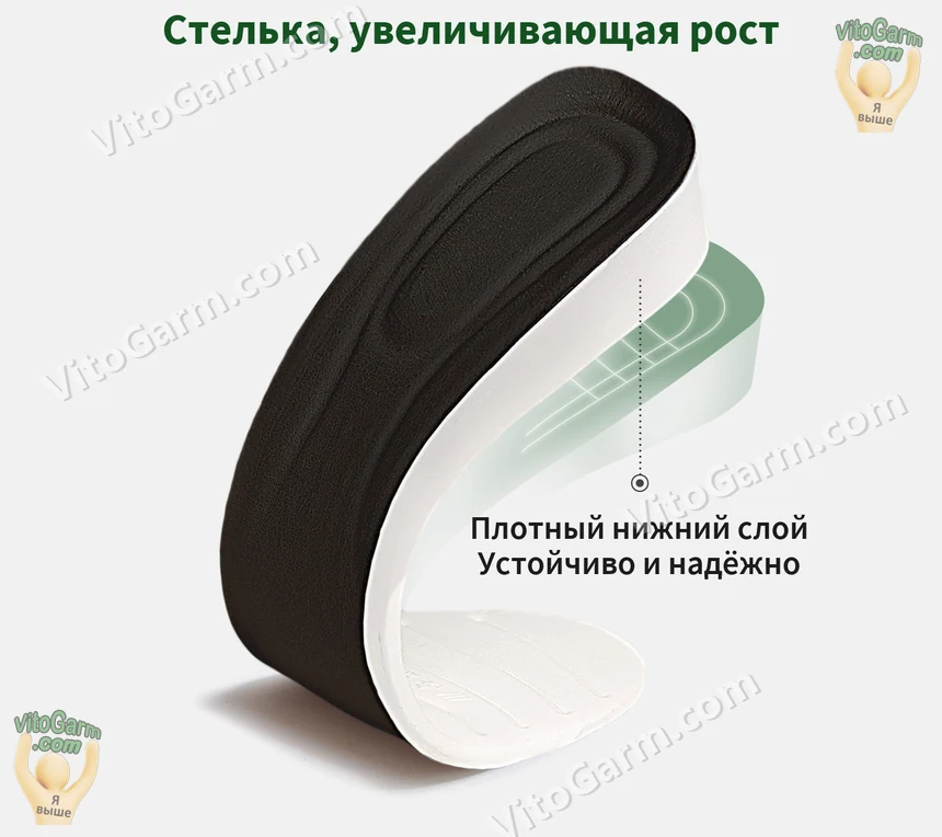 Стелька, увеличивающая рост, с плотным нижним слоем