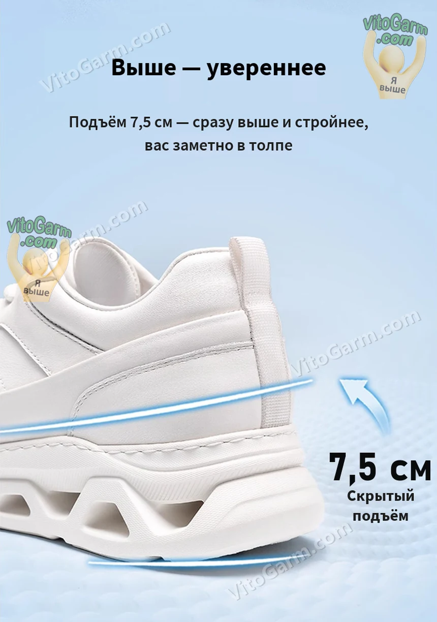 Пятка крупно: скрытый подъём 7,5 см